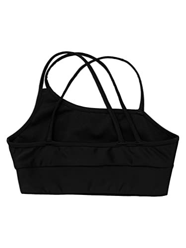 easyforever Kids Girls Cami Crop Asymmetrical Sport Training Bras Puberty Breathable Underwear Workout Crop Tank Tops3