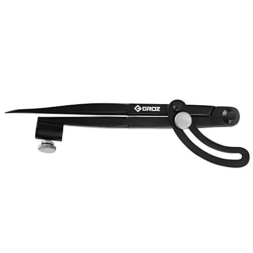 Groz 6-Inch Wing Compass | Industrial Grade | 200-Mm Scribing Capacity | Made Of Heavy Gauge Steel | With Pencil Holder | Black Coated Finish | For Drafting & Scribing Perfect Arcs & Circles (01550) #TOP3