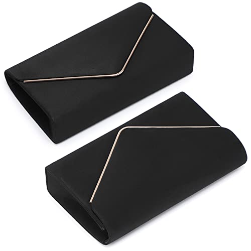 Dasein Ladies' Velvet Evening Clutch Handbag Formal Party Clutch For Women With Chain Strap (Black) #TOP3