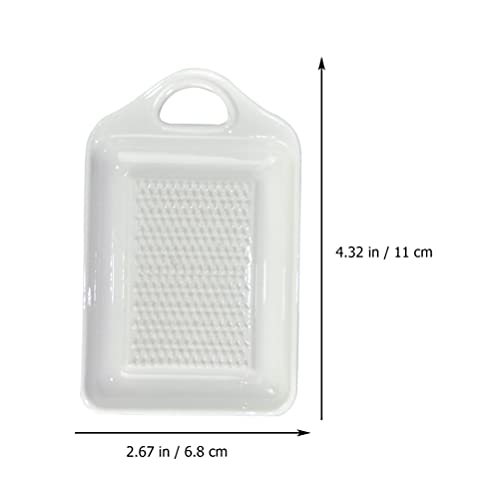 Yardwe 2Pcs Ceramic Grater Plate For Ginger Garlic Onion Cheese Lemon Chocolate Vegetables And Fruits For Kitchen Porcelain Utensil Spoon Rest #TOP2