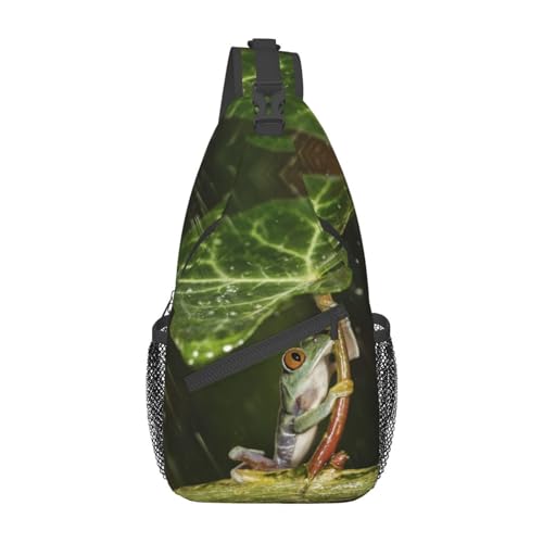 Sac bandoulière imprimé grenouille Peace Tree noir taille unique