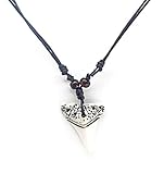 Scddboy Shark Tooth Resin Necklace for Mens Beach Surfer Adjustable Cord Necklace