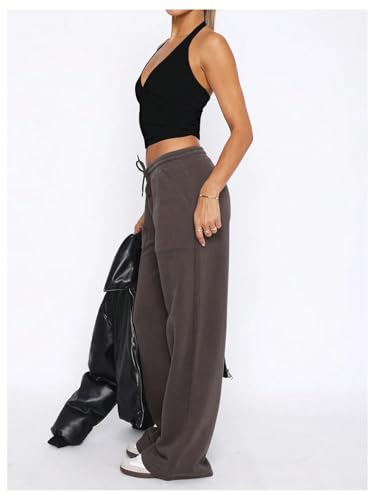 SOLY HUX Women's Y2K Halter Crop Tops V Neck Sleeveless Backless Going Out Slim Fit Tops3