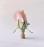One of French Chic Rose Lamp Shade Finial, Harp Topper - Pink