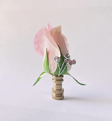 One Of French Chic Rose Lamp Shade Finial, Harp Topper - Pink #TOP7
