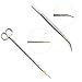 Signstek 5pcs Aquarium Tools Kit, Includes Straight & Curved Scissors, Substrate Spatula, Straight & Bent Tweezers - Stainless Steel