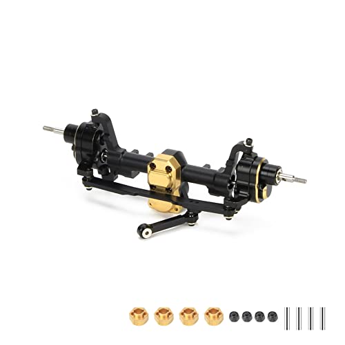 RCAWD Front Portal Axle Housing & Steel Gears For Axial 1-24 SCX24 Crawlers upgraded part(Black)