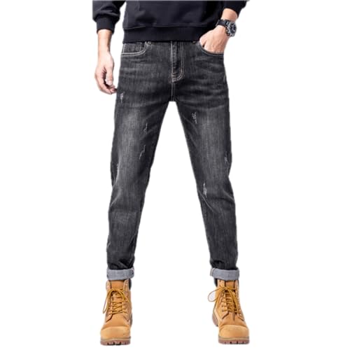 Jeans Pants Trousers Denim Spring and Autumn Men's Stretch Slim Fit Small Classic Casual Long