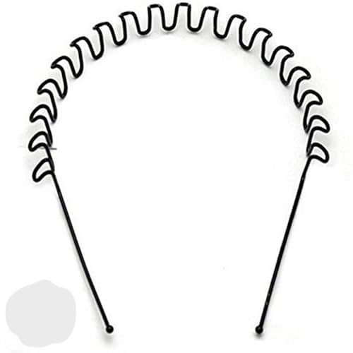 Rubela Metal Zig Zag Unisex Hair Band Hair Accessories For Men And Women, Black