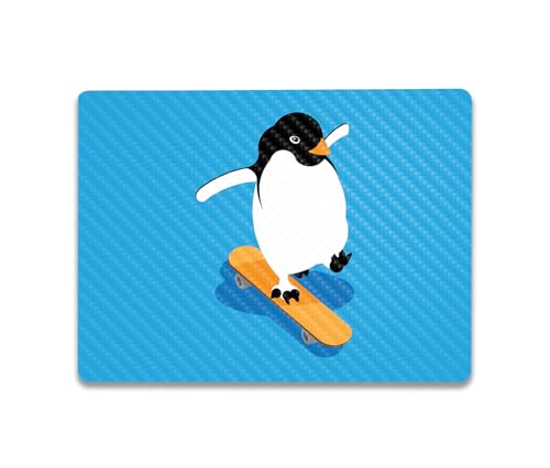 Image of MightySkins Carbon Fiber Skin Compatible with Microsoft Surface Laptop Go 3 (2023) Full Wrap Kit - Skater Penguin | Protective Durable Textured Carbon Fiber Finish | Made in The USA