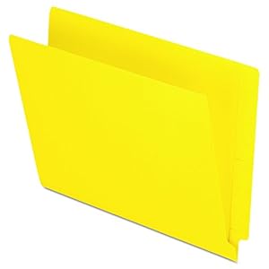 Pendaflex Colour End Tab Folders, Full Tab, Letter Size, Yellow, 100 per Box (H110DY)