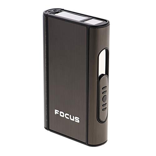 FLAMEER Boîte à Cigarette Métal Étui 10 Cigarettes Rangement de Cigarettes Porte-Cigarettes Homme - Noir