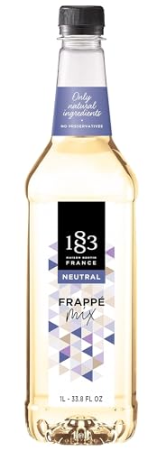 Image of 1883 Frappe Mix Syrup for Coffee and Drinks, Made in France, 1 Liter Plastic Bottle