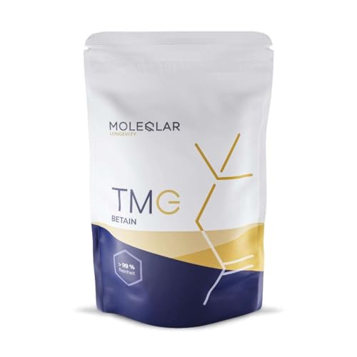 MoleQlar Betain (TMG) Pulver 120 Gramm - Nahrungsergänzungsmittel mit Kristallinem Betain aus der Zuckerrübe - über 99% Reinheit - Laborgeprüft Vegan & Glutenfrei