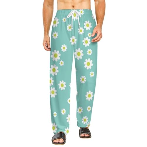 Pantalon de détente fleurs bleues idéal pour vos soirées cocooning