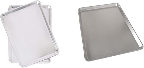 Nordic Ware Media hoja de aluminio natural para panadería, paquete de 2, plata y se adapta a todos los moldes estándar grandes extra grandes, plata