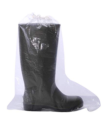 100 sur botte jetable Surbotte PE imperméable transparente avec élastique de serrage ambidextre taille unique surchaussure grand format; grande sur chaussure jetable qualité médicale imperméable Cover