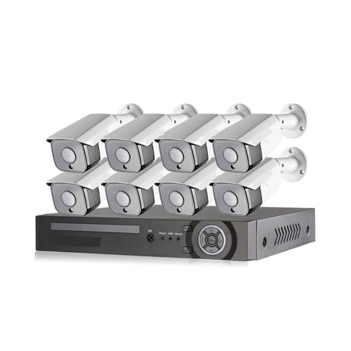 Sistemas de cámaras CCTV, Los Equipos del de Seguridad de la cámara IP de la detección de la Cara de 25fps 5MP PoE Impermeabilizan la vigilancia Video AI del CCTV(2T,8pcs Cameras)