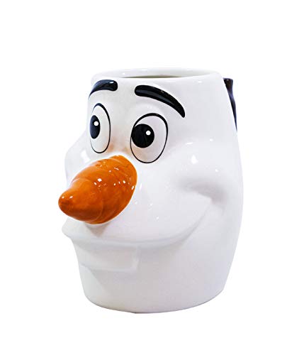 Caneca De Porcelana 3D Rosto Olaf 350Ml