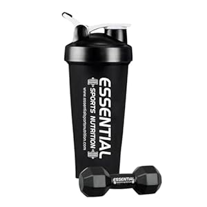 Shaker Bottle w/Dumbbell Stress Ball | 32oz | Perfect for Protein Shakes, Pre-Workout, and Protein Powder | Gym Fitness Accessories for Men and Women