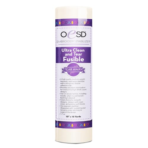 OESD Ultra Clean and Tear Fusible Embroidery Stabilizer 10