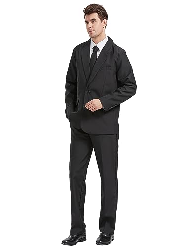 Ach Mens Suit Black White Red Purple Orange Green Suits For Men 3 Piece Halloween Prom Party Leisure Costume Outfit Jacket Tie Pants L thumb #2
