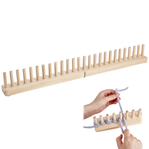 PH PandaHall Kit de Métier à Tricoter en Bois pour Couvertures Épaisses Planche à Tricoter Pliable Métier à Tisser Portable en Bois pour Couvertures...