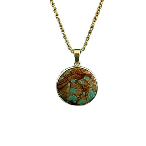 Pendentif turquoise naturelle et argent 925 LKBEADS le cadeau unisexe idéal 45cm