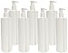 BlockBuster Costumes 15 Pack Refillable 16 Oz White HDPE Plastic Pump Dispenser Viewstrip Bottles