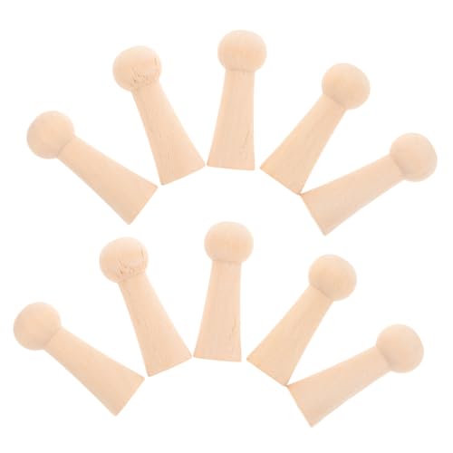 HEALSOPTHY 10個 実用的シンプル実木丸形ウォールフック ネジ取付式 壁傷けない 衣類 帽子 コート 浴室 玄関 寝室用収納掛けフック