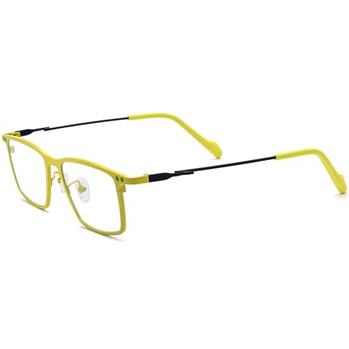 Image of FONEX Pure Titanium Glasses Frame Men Square Magnet Clip On Eyeglasses with Polarized Lens