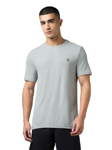 Image of TECHNOSPORT Men's Slim Fit Polyester Activewear Sports T-Shirt with Moisture-Wicking Comfort for Workout, Running & Gym
