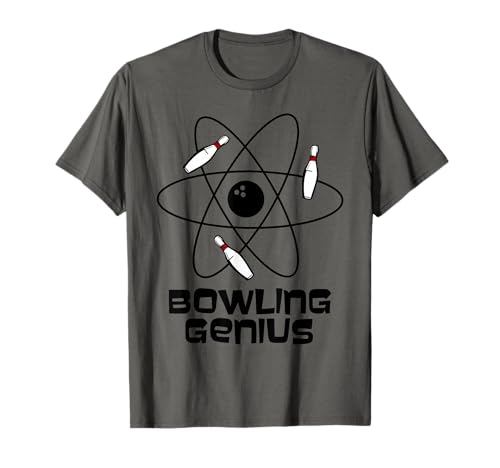 Divertido tenpin Bowler Regalo Bowling Genius Atom Hombres Niños Tazón Camiseta