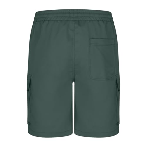 Image of Men's Cargo Sweat Shorts Casual Drawstring Elastic Waist Athletic Workout Gym Jogger Shorts with Multi Pockets