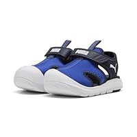 PUMA Kid's Fun Racer Sandal Velcro Sandal, Vivid Blue/White/New Navy, 8 US Big Kid