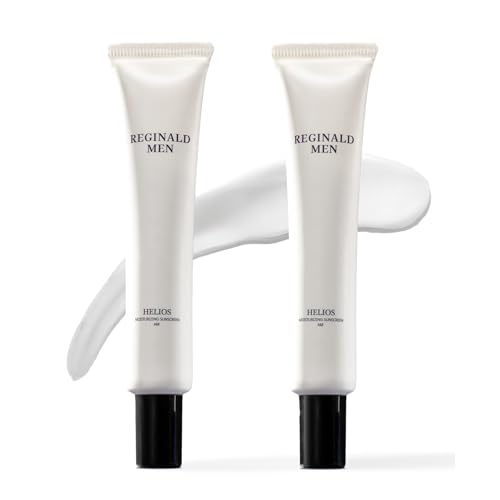 Image of Reginald Men SPF 50+ PA++++ Sunscreen (100g) | In-Vivo Tested | Broad Spectrum UVA /UVB Protection | Brightening & Hydrating | Lightweight, Oil-Free & Non-Sticky | Daily Sun Protection for Men (Pack of 2,50g x 2)