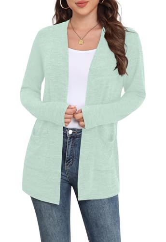 Image of Yincro Womens Lightweight Cardigan Long Sleeve Open Front Casual Sweater Cardigans with Pockets