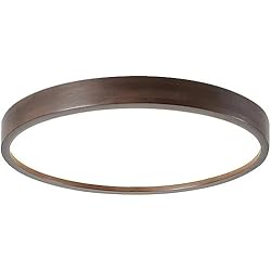 Lamparas De Techo Para Baño Pequeño DUBOXX Lámpara de techo de madera de 18 W y 12 pulgadas, accesorios empotrados redondos, montaje de nogal LED cerca de la lámpara de techo for cocina, pasillo, baño, escalera, lámpara de araña imperme