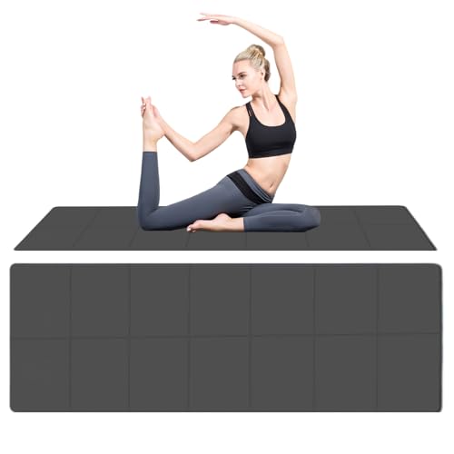 Esterilla de ejercicio plegable, antideslizante, plegable, esterilla de yoga plegable, tapete de yoga plegable, extensión portátil y tapete de fitness grueso en ambos lados, tapete de yoga con