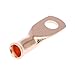 X AUTOHAUX 10pcs 8 AWG-1/4 Car Battery Cable Ends Tubular Ring Terminals Closed End Crimp Connectors Copper Tone