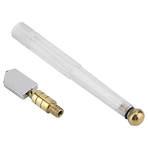 GLOGLOW Glass Cutter Tool Professional Grade Cutting Tool Metal Handle Straight Glass Cutter for Cutting Tiles Mirror Bottle(Sliver) - Thumbnail 5