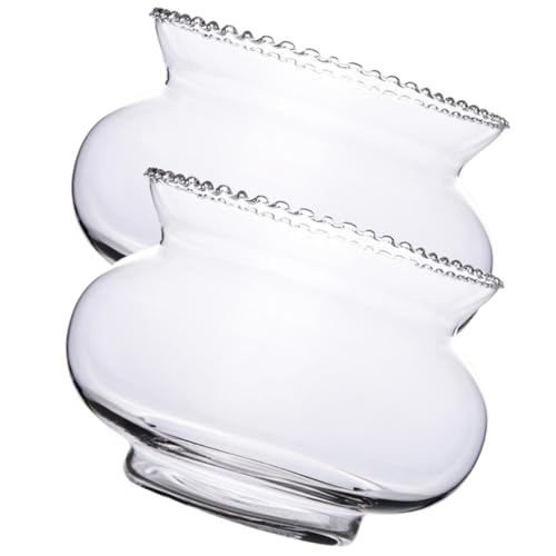 COSMEVIVI 2個 ガラスの水槽 sink キャンディー皿 キャンディーボウル フルーツ瓶 小さな水槽 大きな水槽 透明な金魚鉢 飾り金魚鉢 透明金魚鉢 ガラスの金魚鉢 Transparent