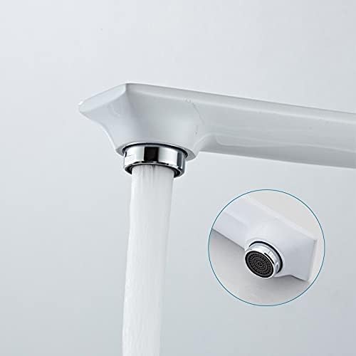 Sink tap Kitchen Sink tap for Bar Farmhouse Commercial, Deck Mounted Kitchen taps, Hot and Cold Water taps, Basin Sink Tap Mixer, White Kitchen tap, Bathroom Basin