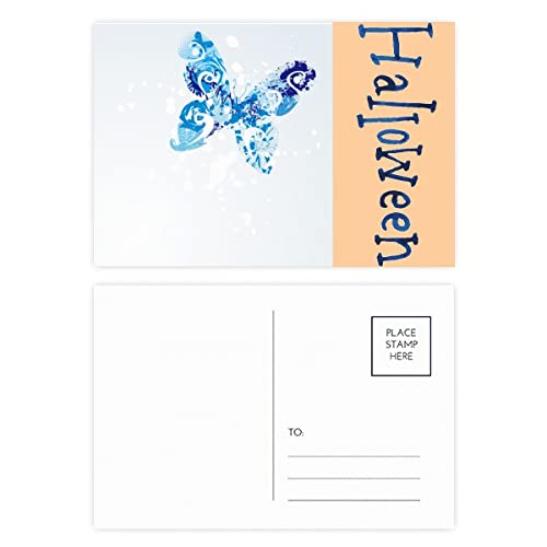Cartes postales d'Halloween papillon bleu ciel pour surprendre vos correspondants