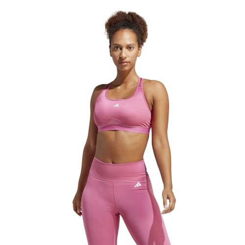 adidas Damen Workout Bra - Medium Support Pwrct Ms HIIT, Preloved Fuchsia, HR2884, SAC – Ansicht 3
