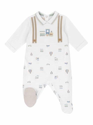Pyjama bébé garçon en coton Chicco blanc avec ouverture dos idéale pour la nuit