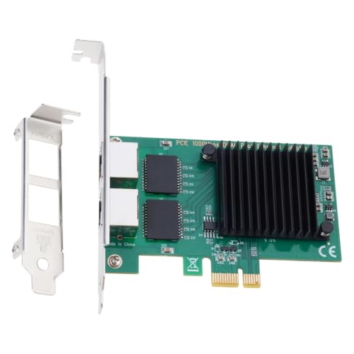 Tarjeta de red 2 puertos I350T2 I350AM2 Chip PCIE 1X a 2X 10/100/1000Mbps Gigabit Ethernet para Ethernet Gigabit miniatura 1