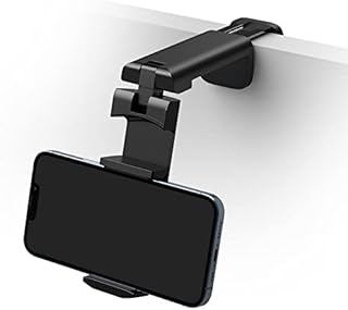 Airplane in Flight Phone Holder,Klealook 4 in 1 Adjustable Phone Stand for Travel,360°Rotating Desk Phone Clamp,Portable Foldable Phone Hook,Universal Phone Mount for Phone/Travel/Home/Office-Black