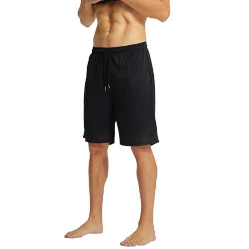 Mens Gym Quick Dry Running Shorts with Pocket, Elastic Waist Athletic Workout Exercise Fitness Training Shorts Exercise Dry-Fit Shorts for Men's