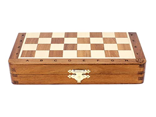 Juego de ajedrez magnético plegable de madera 8 pulgadas miniatura 6